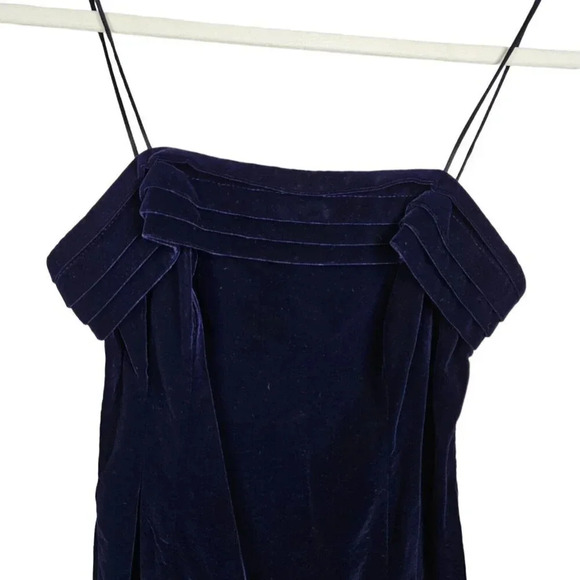 Cachet Vintage Navy Blue 2 Piece Velvet Dress and‎ Jacket Size Small - Picture 4 of 11